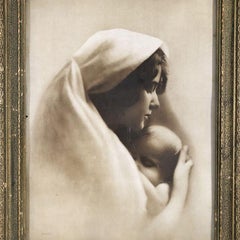 "Madonna Mother Child" Framed Lithograph Print by WH Partridge, Circa 1900