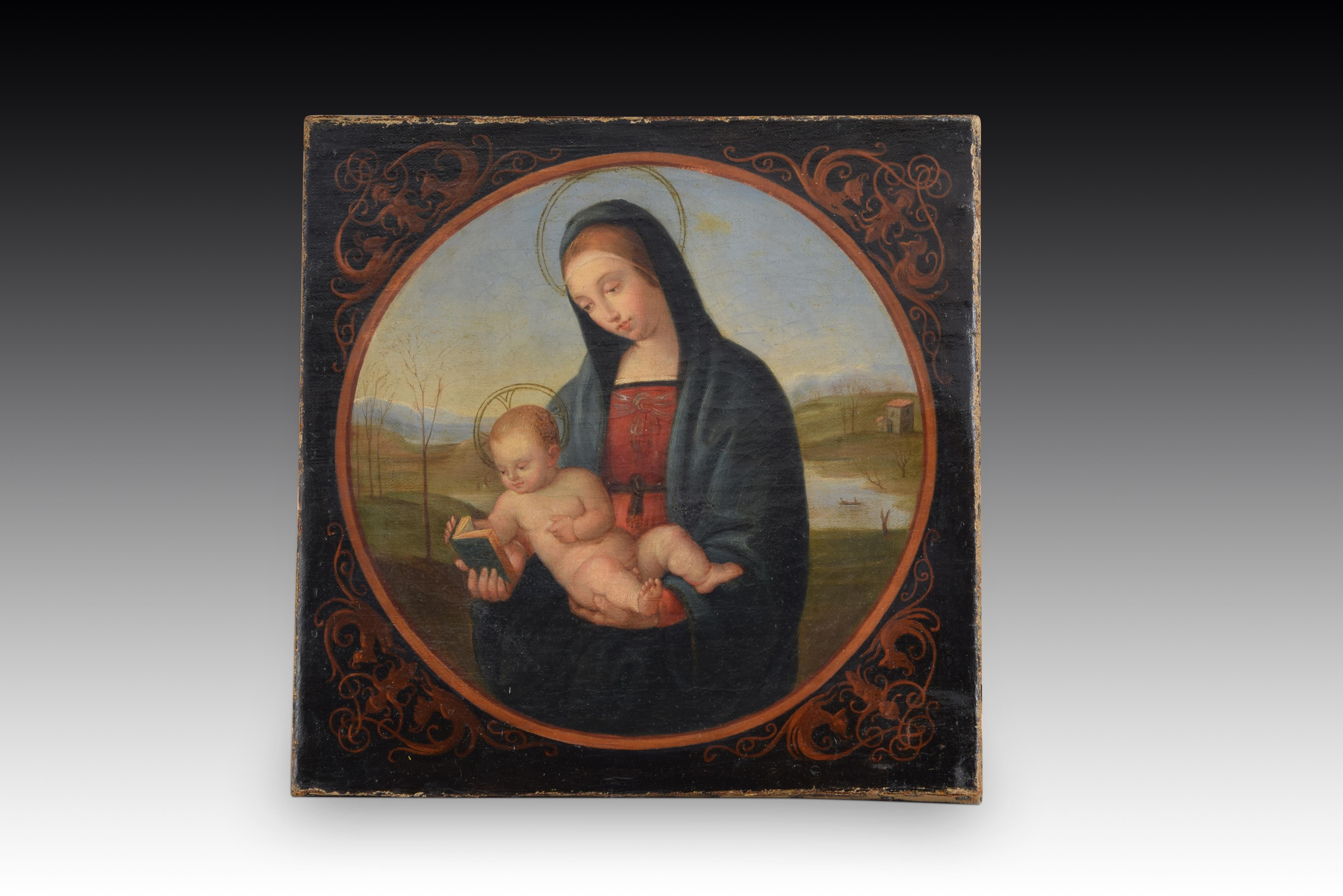 Madonna. Huile sur toile. 19e siècle, d'après Raphael Sanzio. État moyen à Madrid, ES
