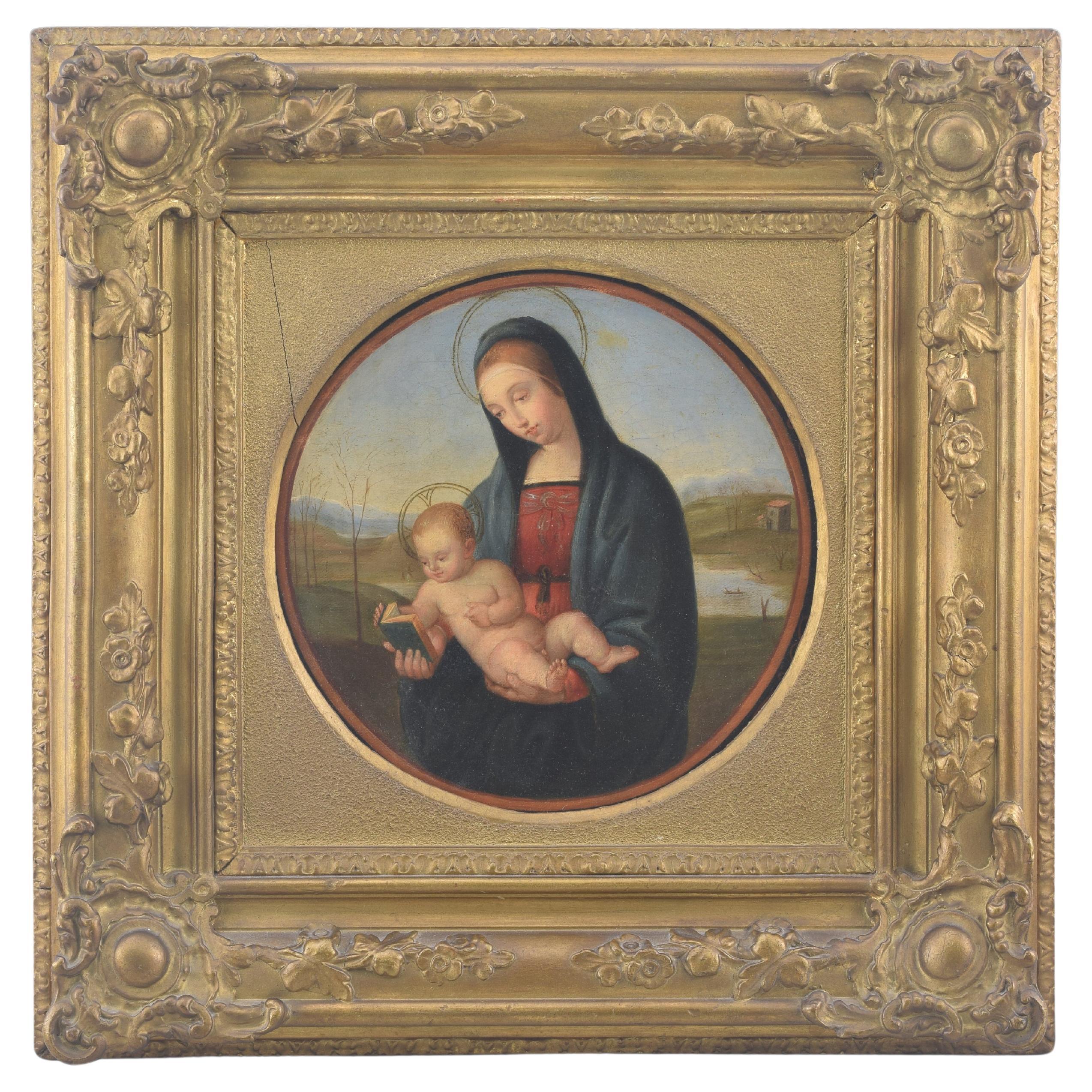 Madonna. Oil on canvas. 19th century, after Raphael Sanzio.