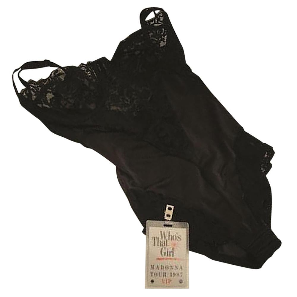 Madonna genuine worn black satin underslip from 1990 promotional photo ...