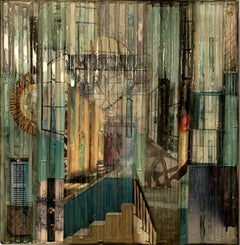 "Structure II, " Madonna Phillips, Contemporary Abstract Glass and Mixed Media 