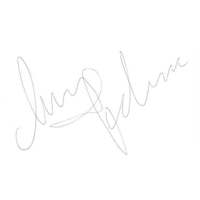 XX secolo Autografo originale di Madonna in inchiostro blu su carta