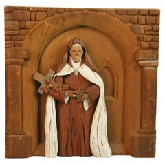 Madonna with Crucifix Hand Carved Sculpture