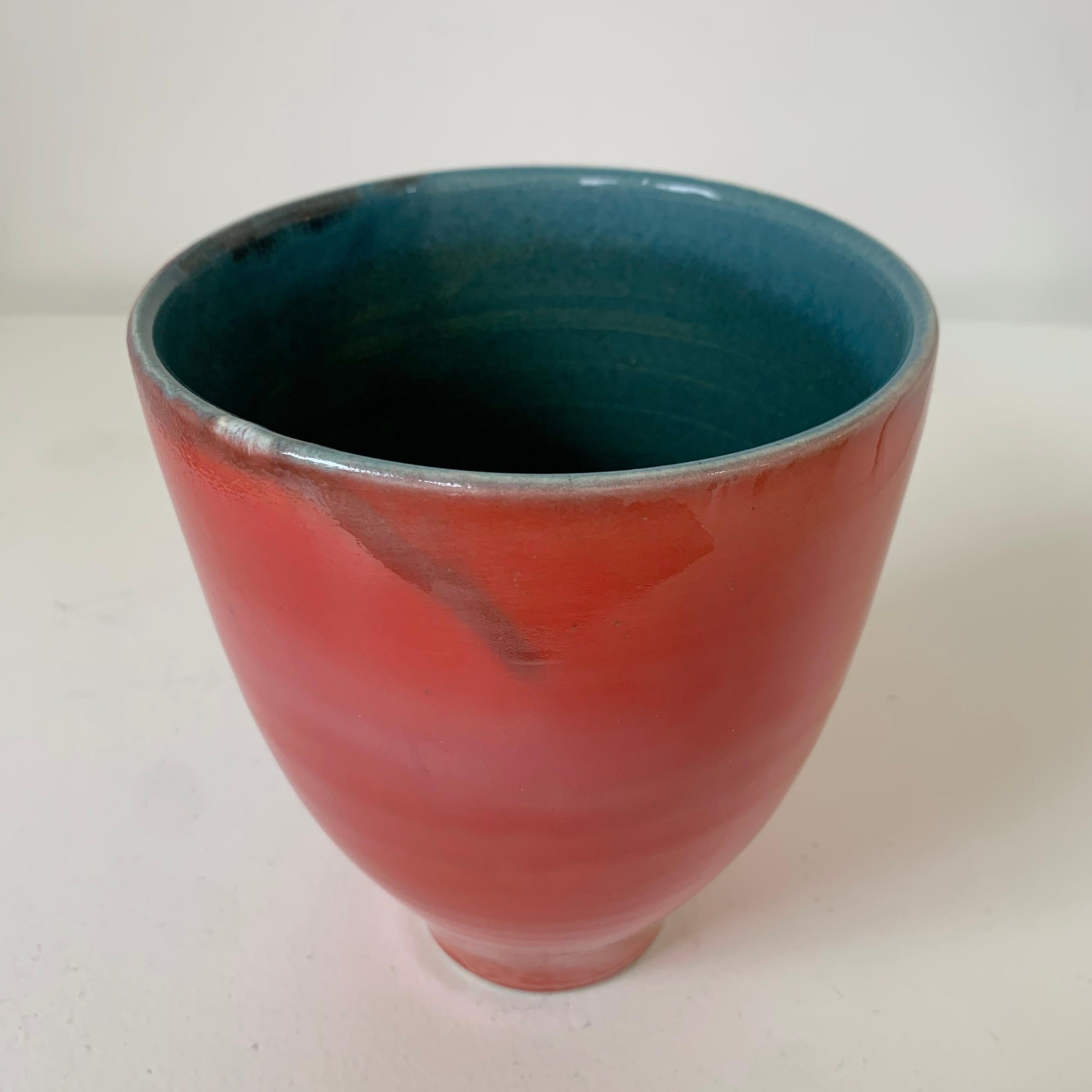 Madoura Red Ceramic Vase, circa 1960, France. (Keramik) im Angebot