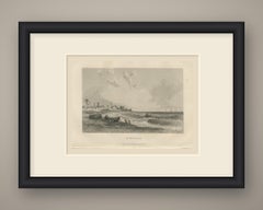 Madras, Surf Boats on the Beach, Antique Steel Engraving, 1859