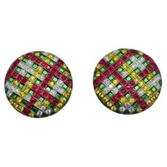 Madras - Der lebende Karo-Ohrring