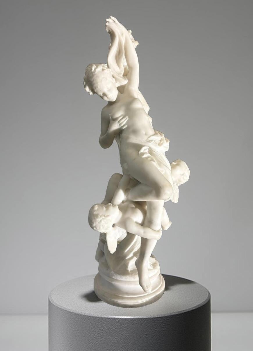 Grand Groupe à Marmo "L
innocence tourmentée par l
amour" Scultura Francese