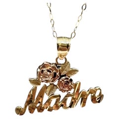 Collier de fleurs Madre en or jaune 14kt - 18in, New