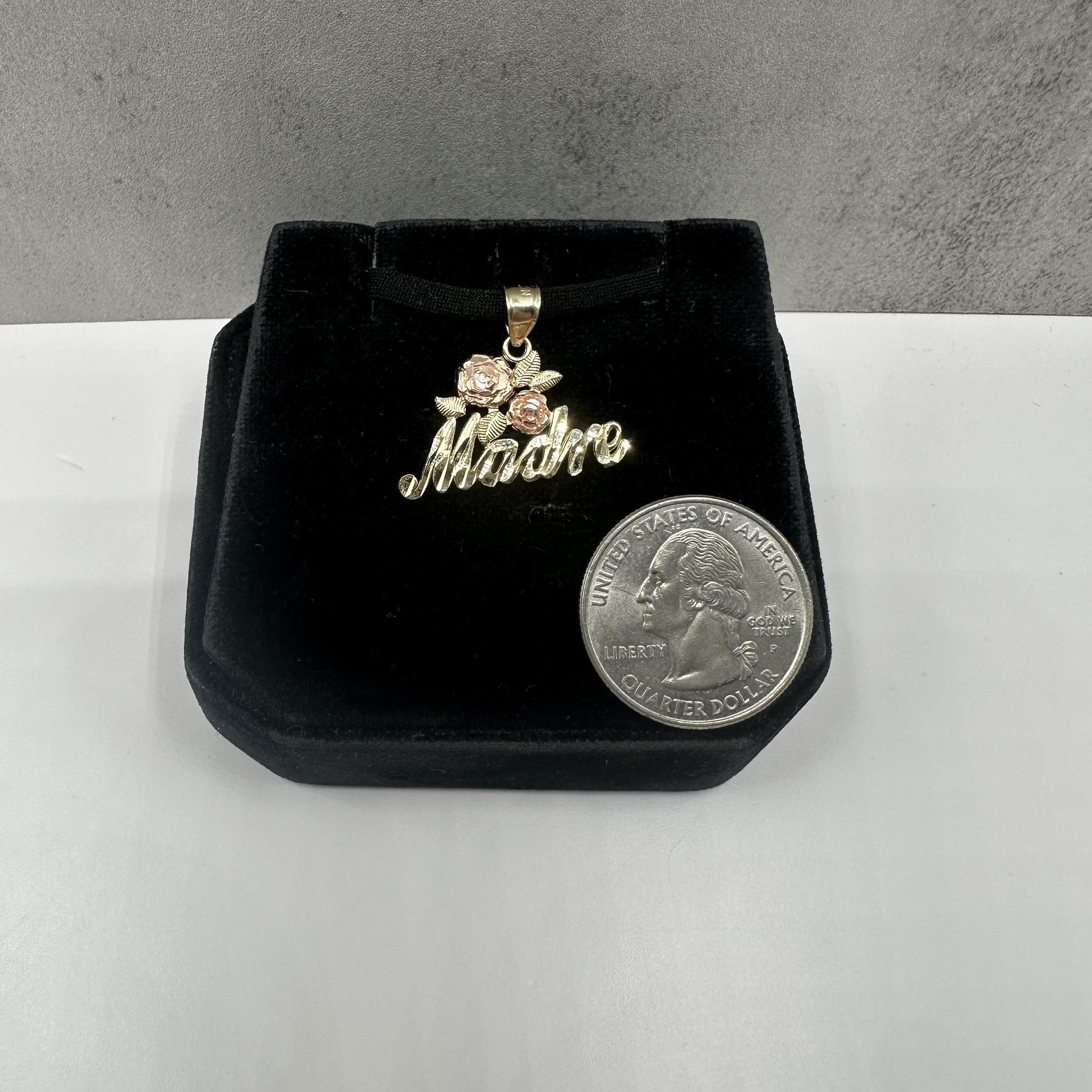 Madre Blume Anhänger 14kt Gelbgold w / Rose Gold Akzente - 1,81g, neu für Damen oder Herren im Angebot