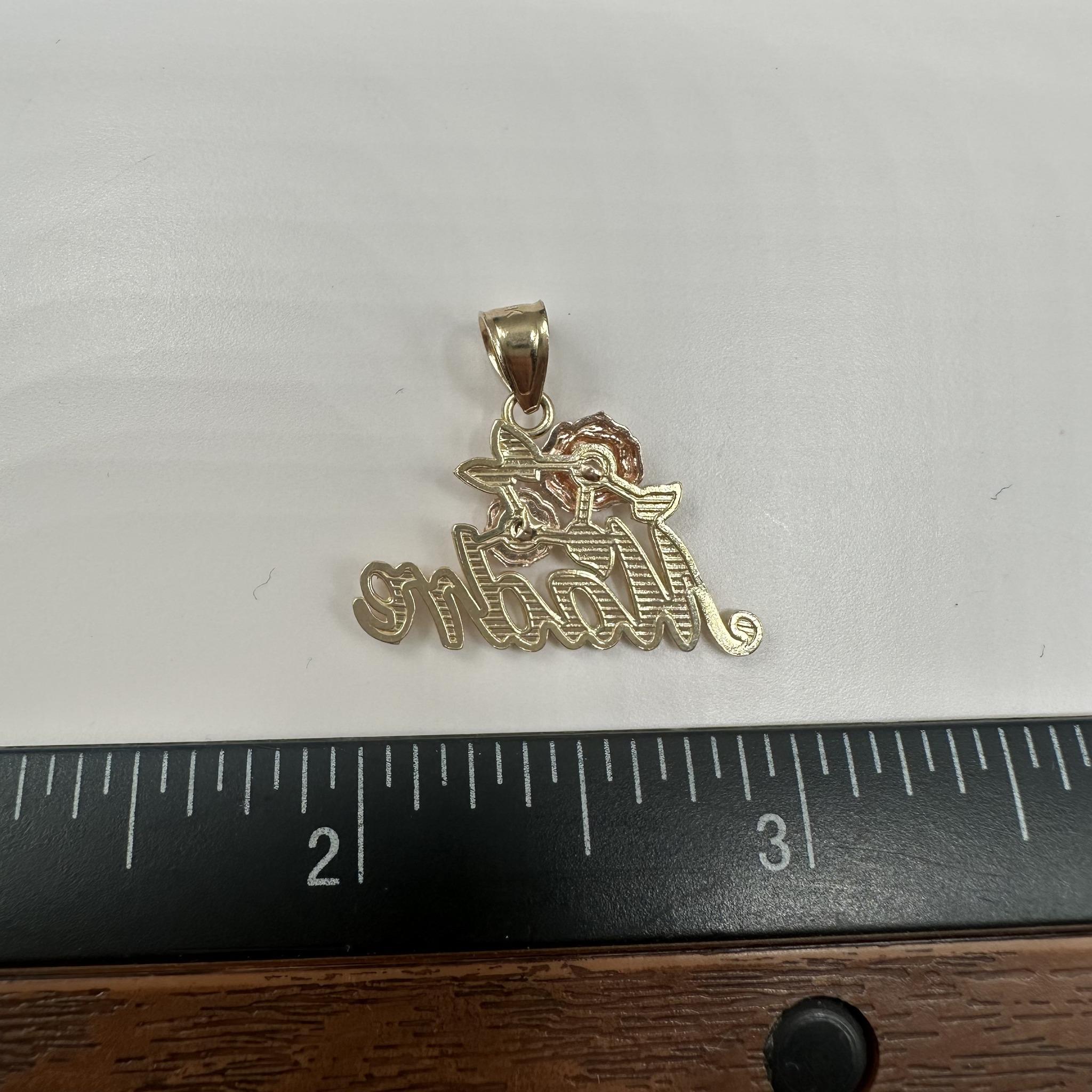 Madre Blume Anhänger 14kt Gelbgold w / Rose Gold Akzente - 1,81g, neu im Angebot 1