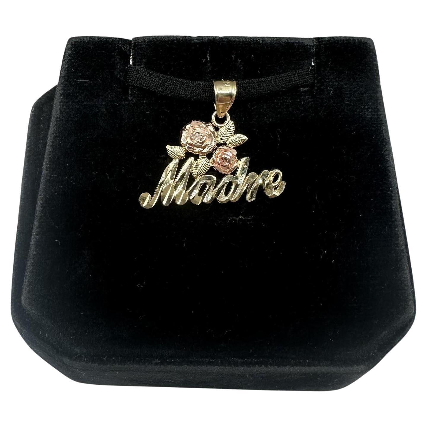 Madre Blume Anhänger 14kt Gelbgold w / Rose Gold Akzente - 1,81g, neu im Angebot