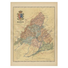 Madrid 1901 : une carte historique de la province capitale d'Espagne