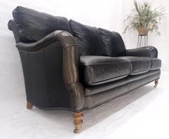Madrid Hartwell Black Leather Sofa by Wesley Hall MINT!