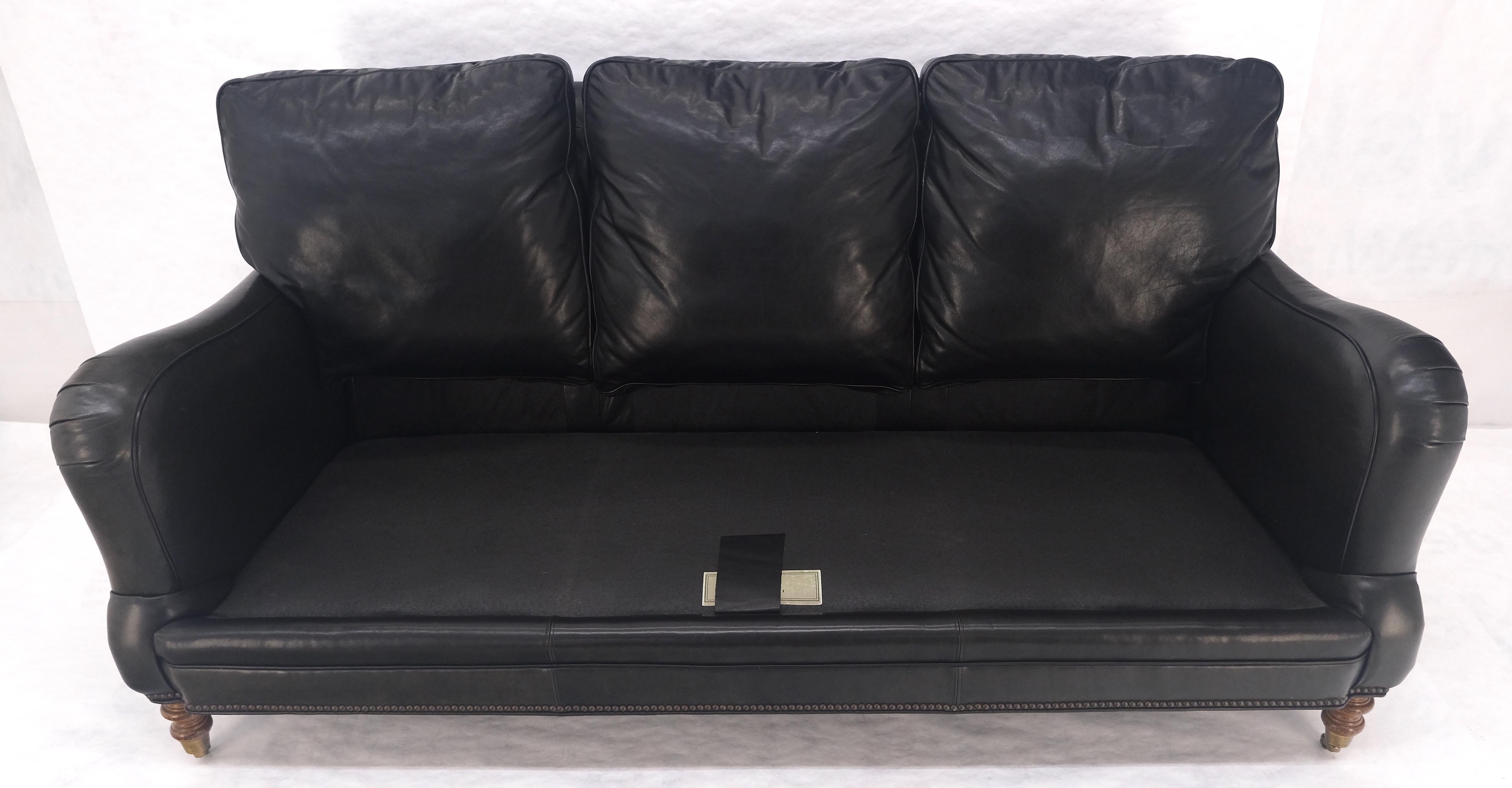 Divano Madrid Hartwell in pelle nera di Wesley Hall MINT! in vendita 1
