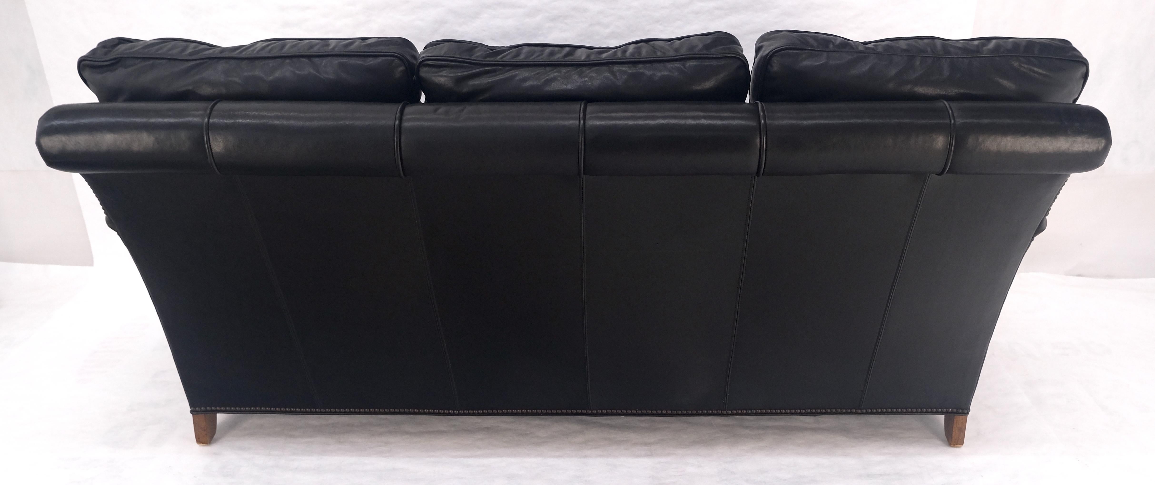 Divano Madrid Hartwell in pelle nera di Wesley Hall MINT! in vendita 2