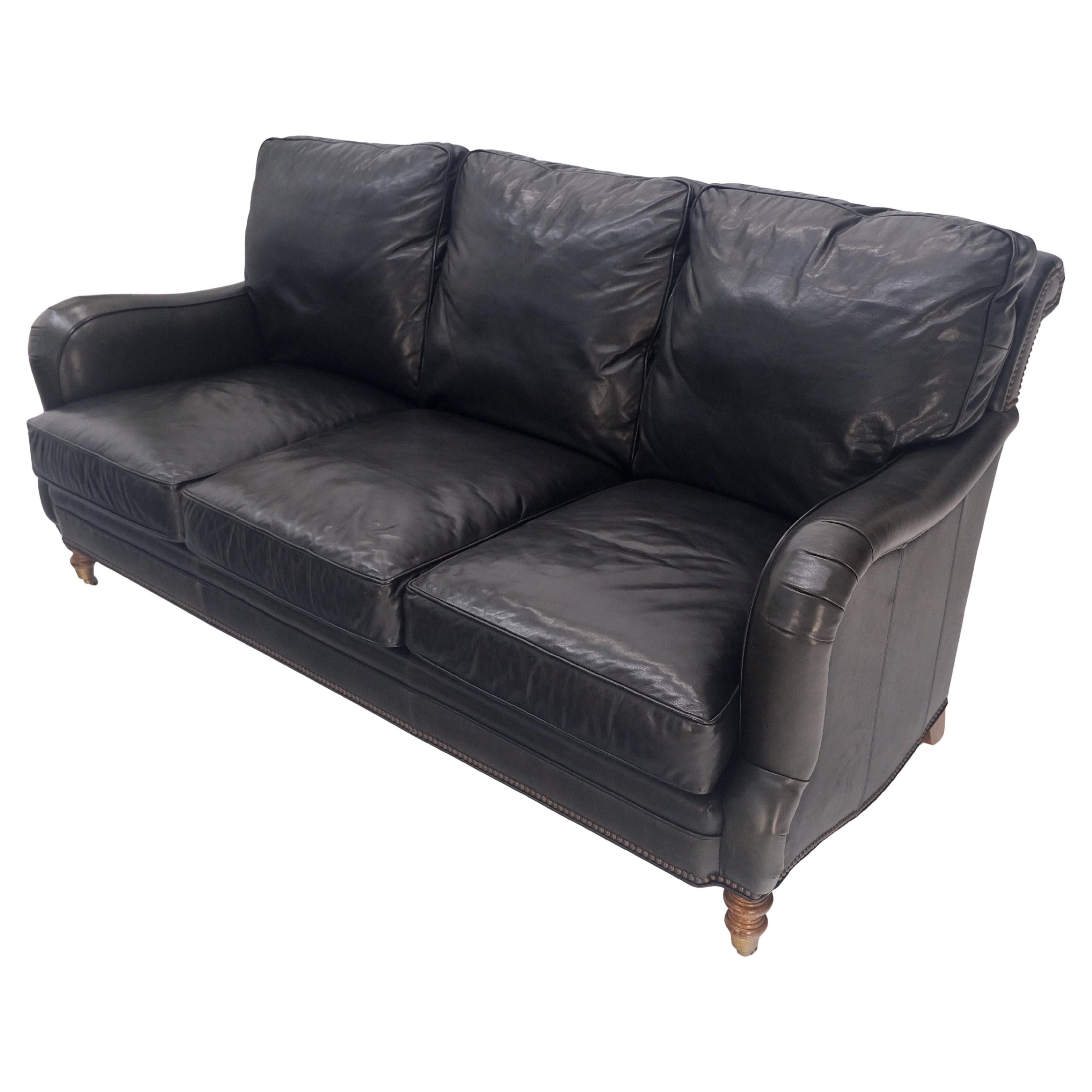 Divano Madrid Hartwell in pelle nera di Wesley Hall MINT! in vendita