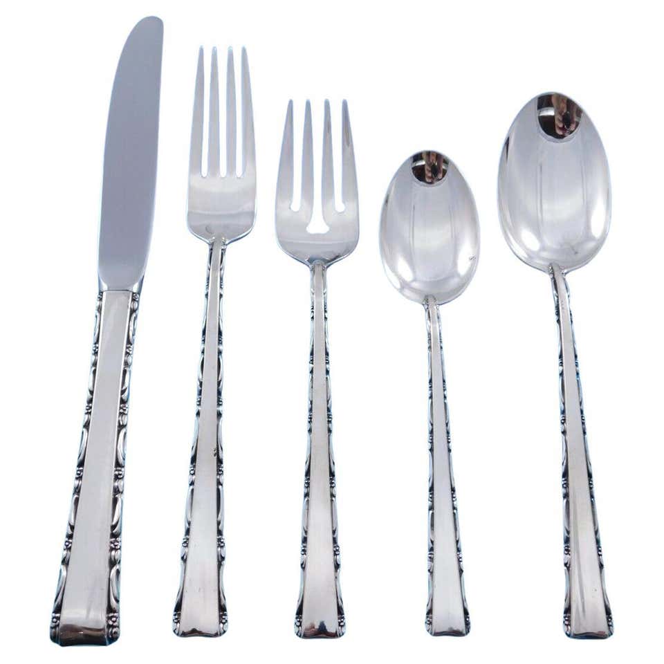 English Shell by Lunt Sterling Silver Flatware Service for 12 Set 68 ...