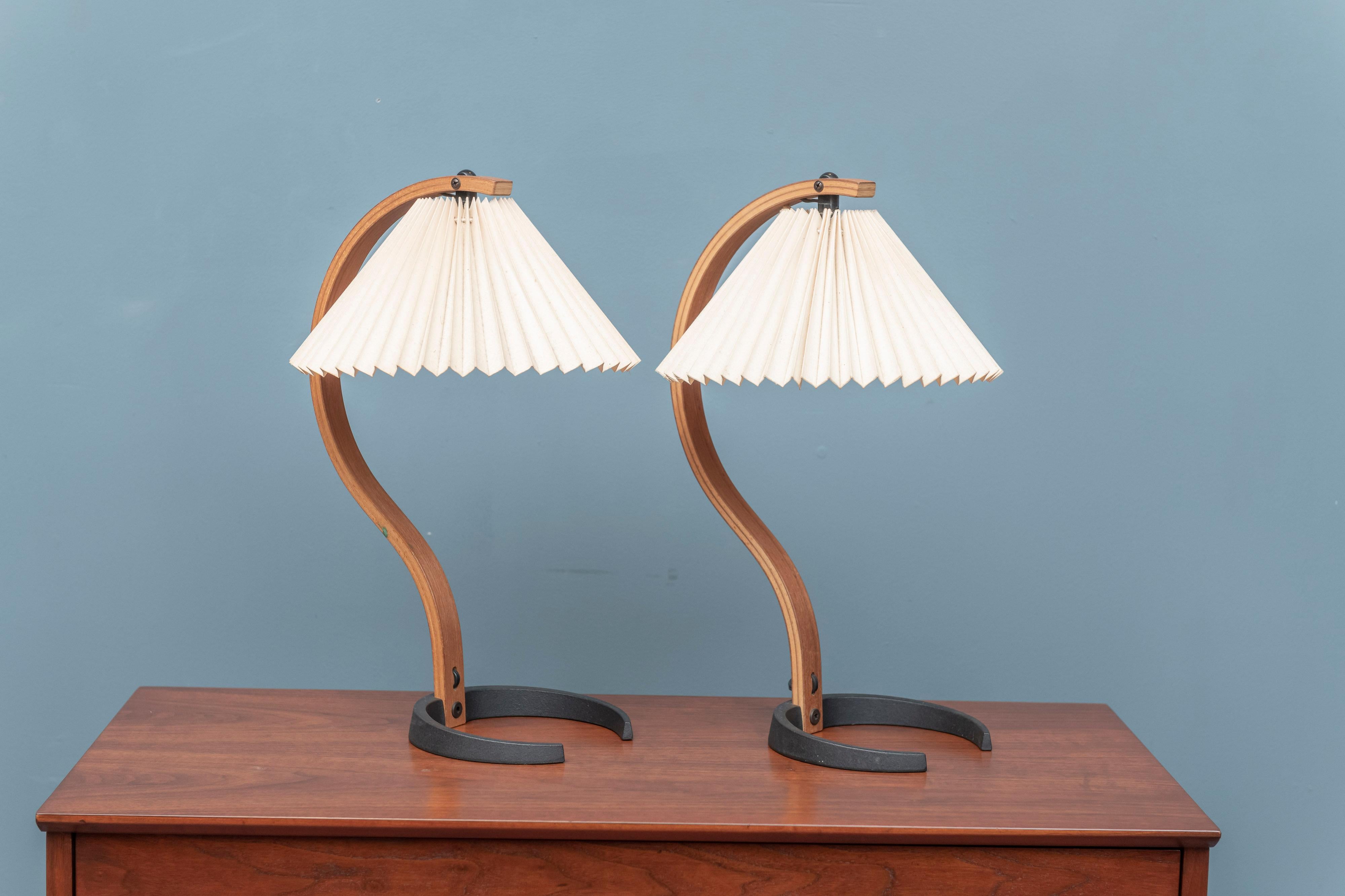 Mads Caprani table lamps, Model 841 Denmark. Very good original condition.