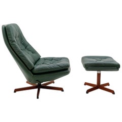 Madsen and Schübel Lounge Chair and Ottoman, 1960s