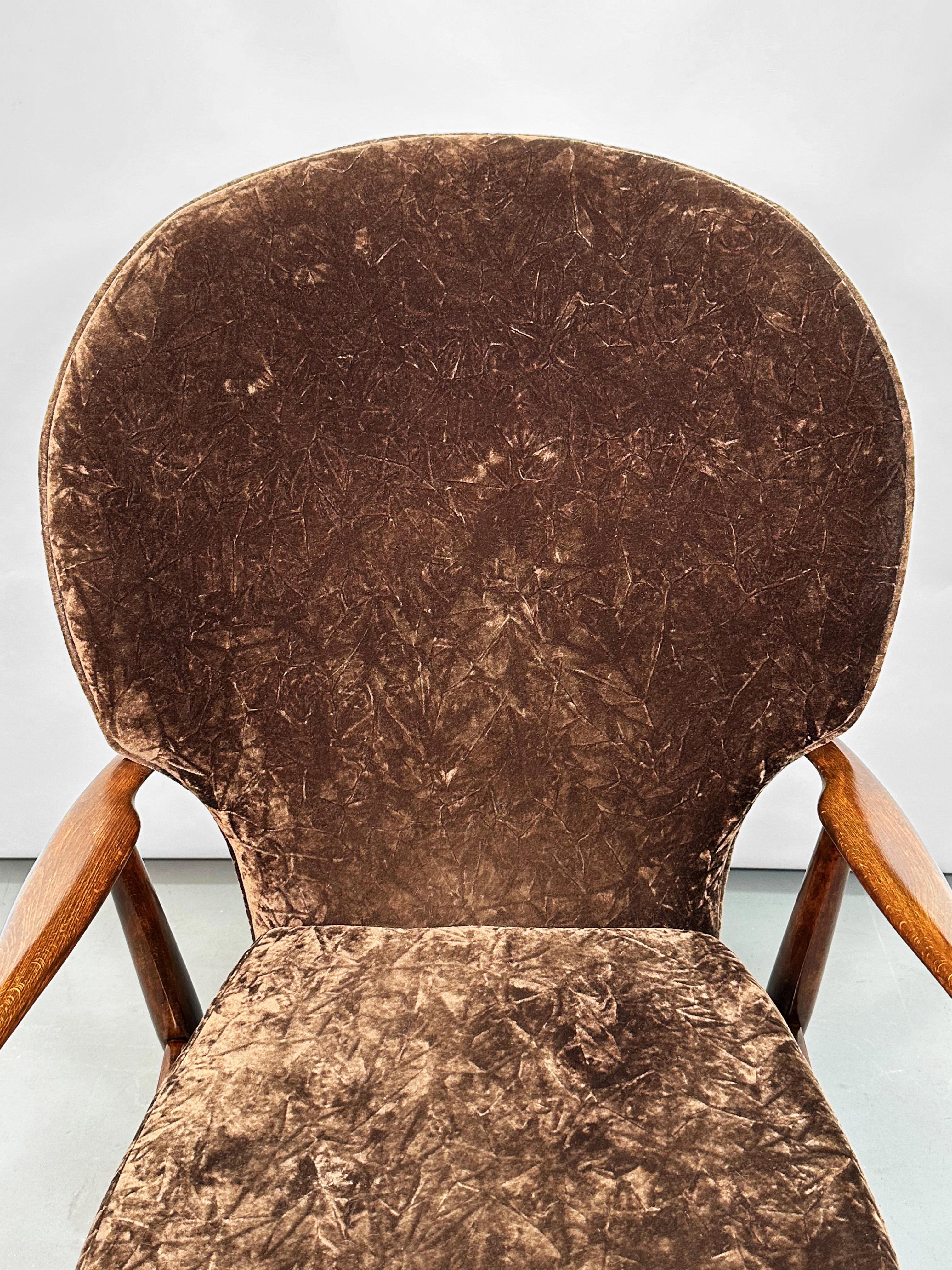 Madsen and Schubell Lounge Chair and Ottoman in Walnut, Denmark 1950s For Sale 2