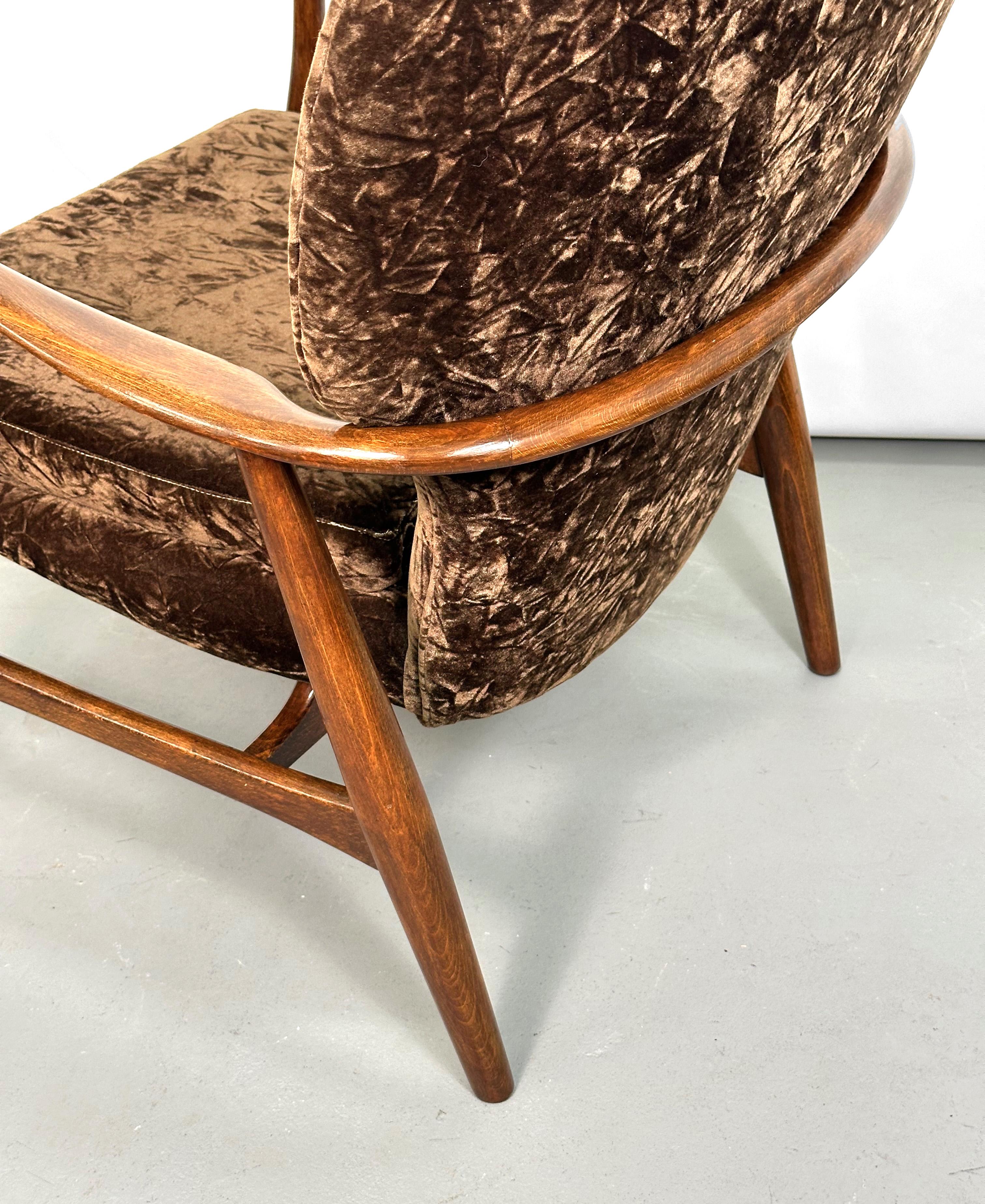 Madsen and Schubell Lounge Chair and Ottoman in Walnut, Denmark 1950s For Sale 9