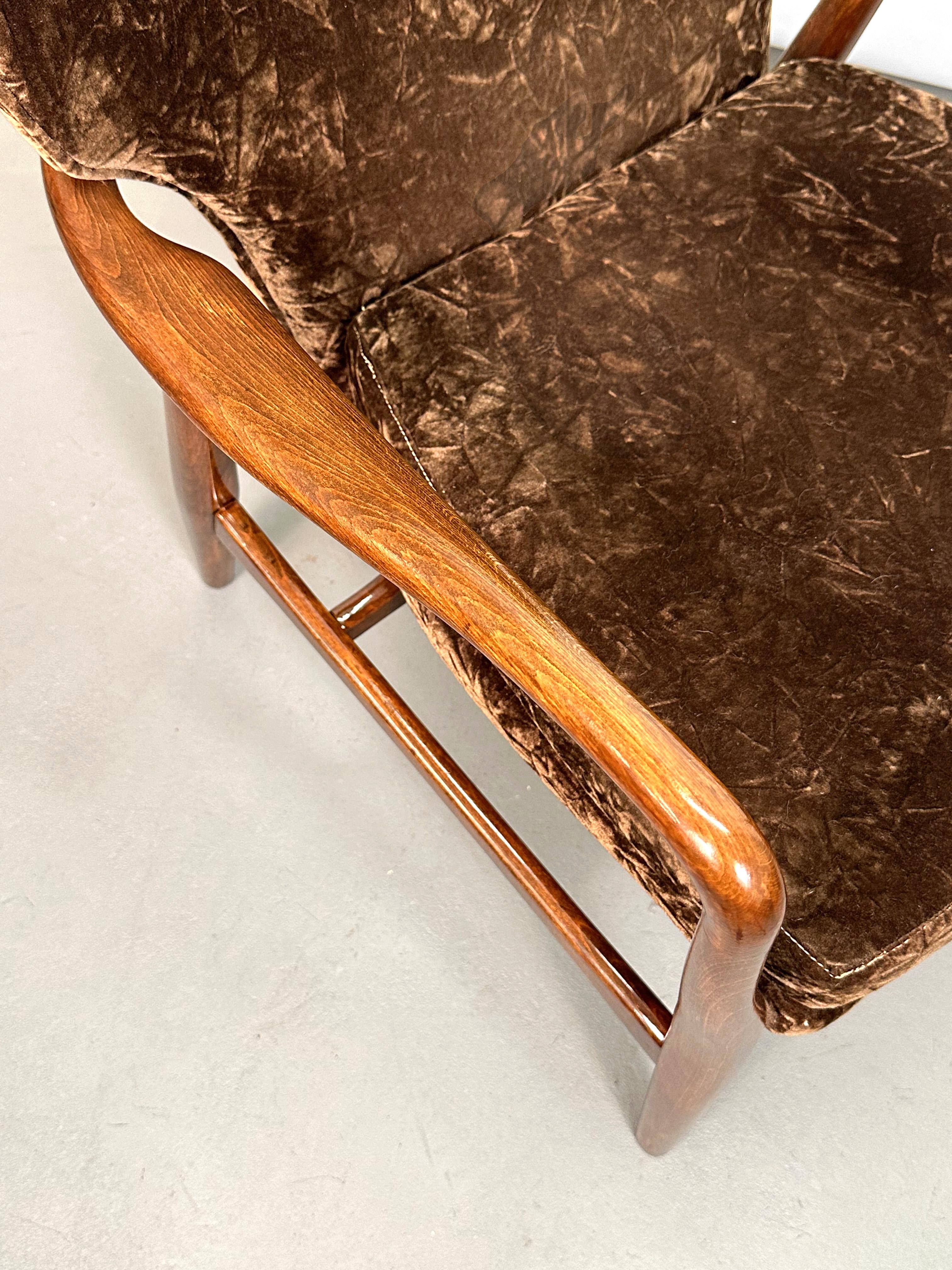 Madsen and Schubell Lounge Chair and Ottoman in Walnut, Denmark 1950s For Sale 7