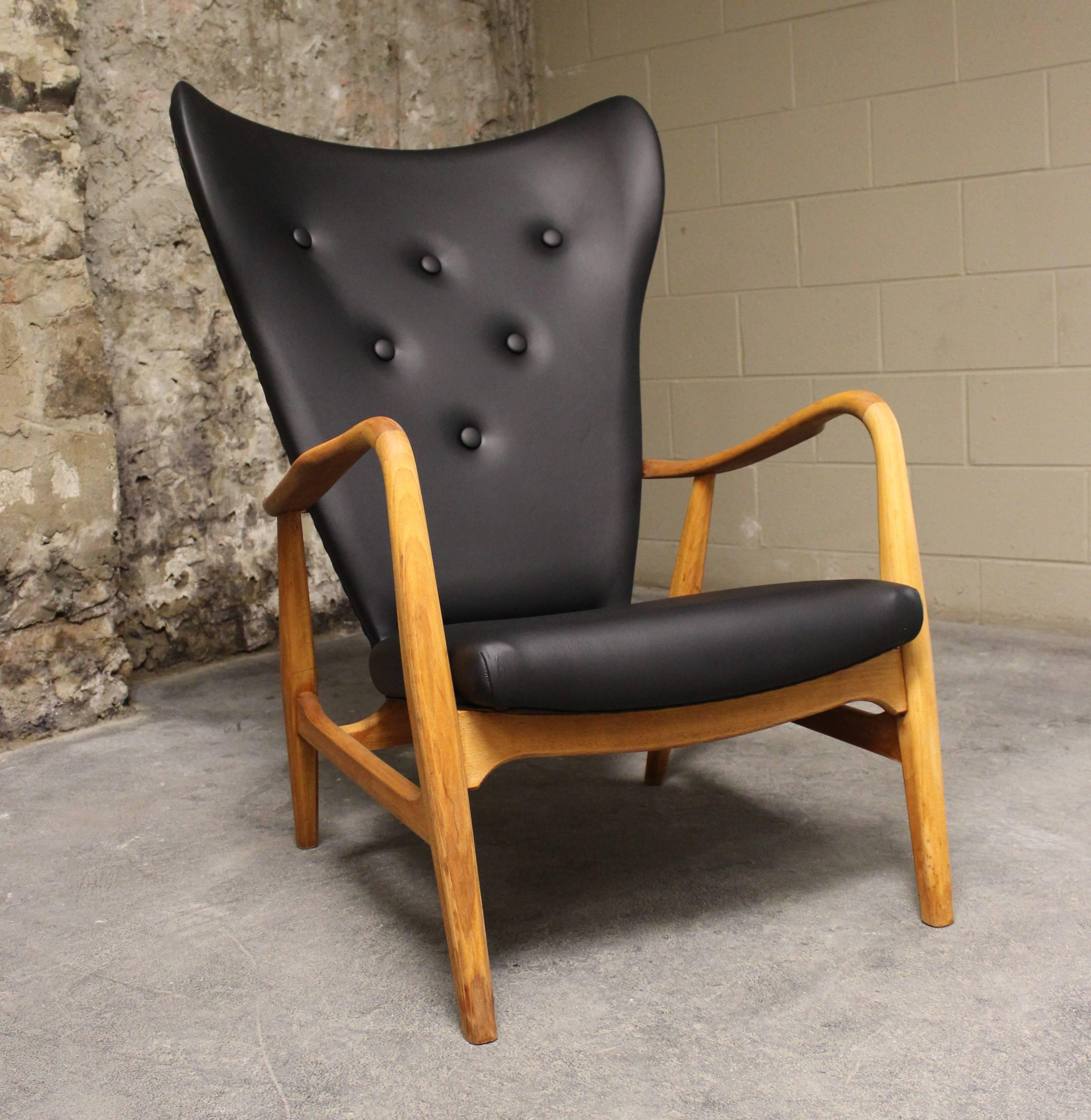 Scandinavian Modern Madsen and Schubell Wingback Lounge Chair for Vik and Blinheim