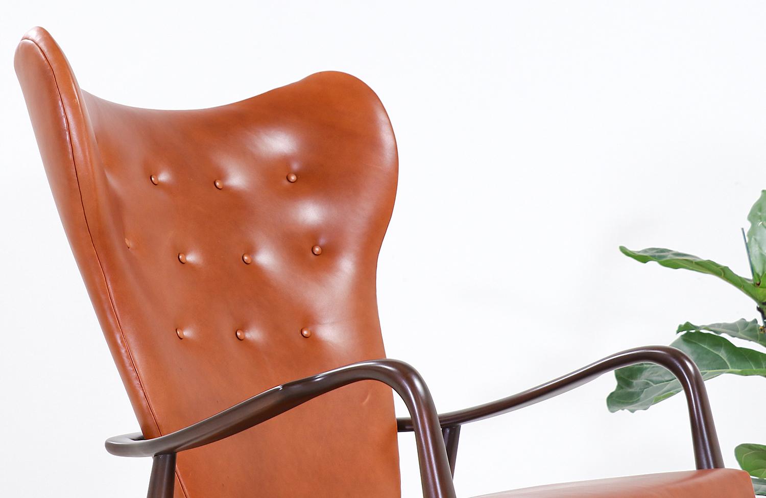 Leather Madsen & Schubel Model 280 Wingback Lounge Chair for Vik & Blindheim