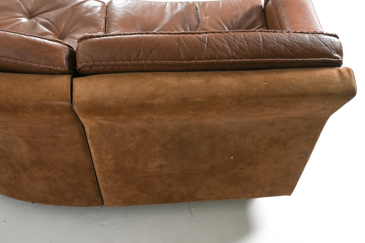 Madsen & Schubell Buffalo Leather & Suede Sectional Corner Sofa For Sale 5