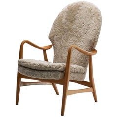 Madsen & Schubell Highback Chair, Denmark, 1950s