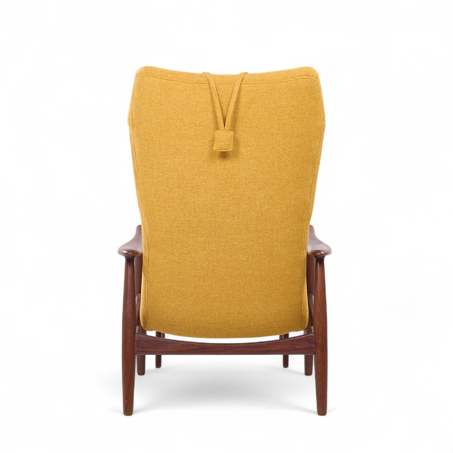 20ième siècle Madsen & Schubell MS20 Chaise longue inclinable en teck danois du milieu du siècle et ottoman en vente