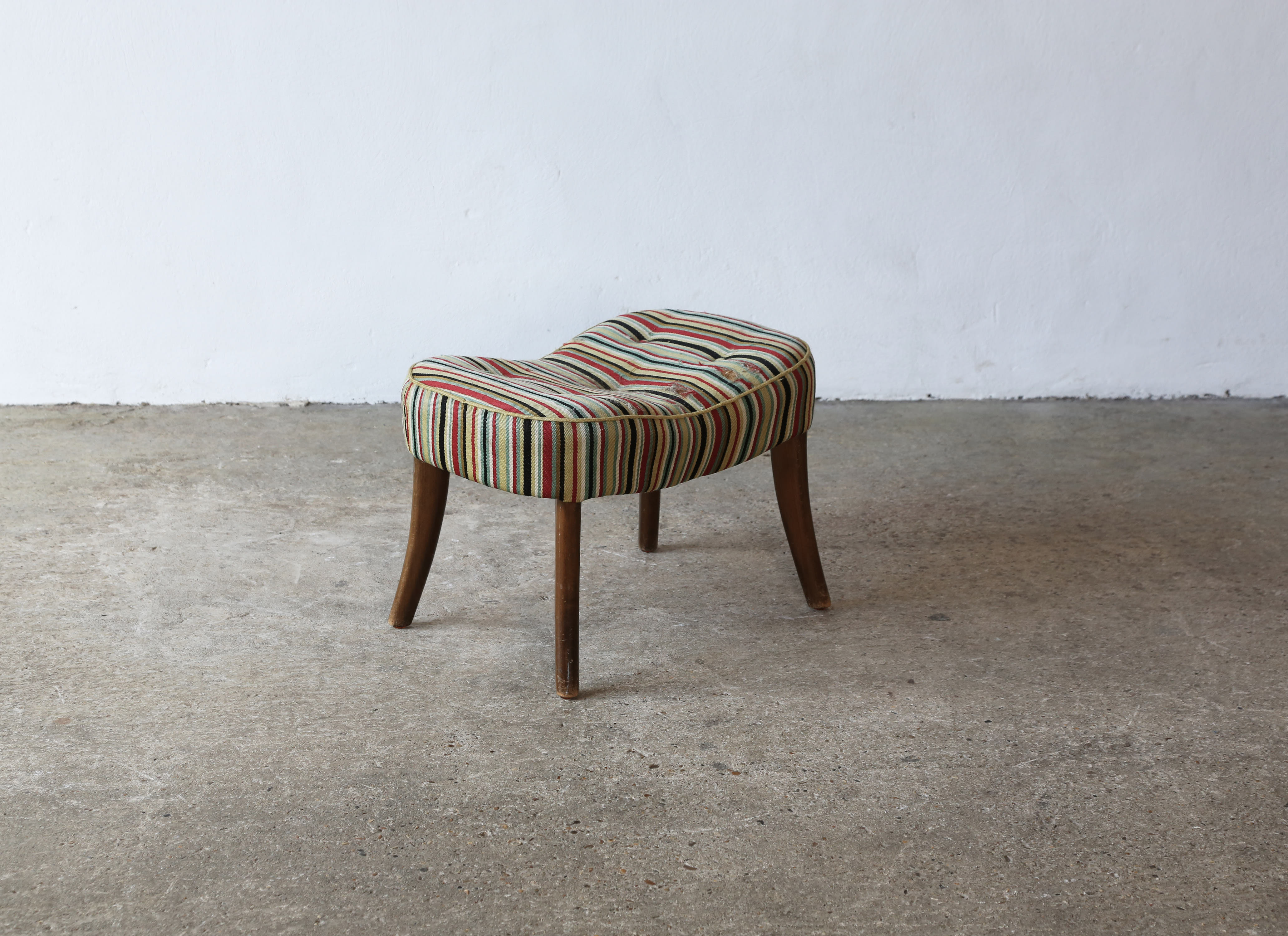 A wonderful, original Pragh footstool by Ib Madsen & Acton Schubell, Denmark 1950s.   Newly upholstered in a premium bespoke pure Alpaca wool fabric.    Fast shipping worldwide.



