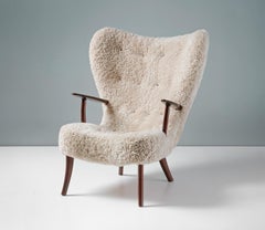 Madsen & Schubell Sheepskin Pragh Chair & Stool c1950s
