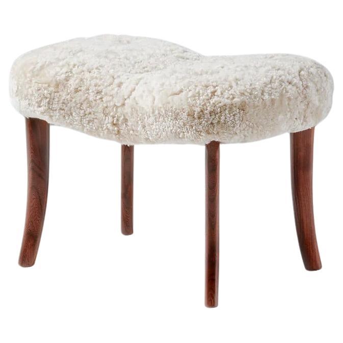 Madsen & Schubell Sheepskin Pragh Foot Stool For Sale