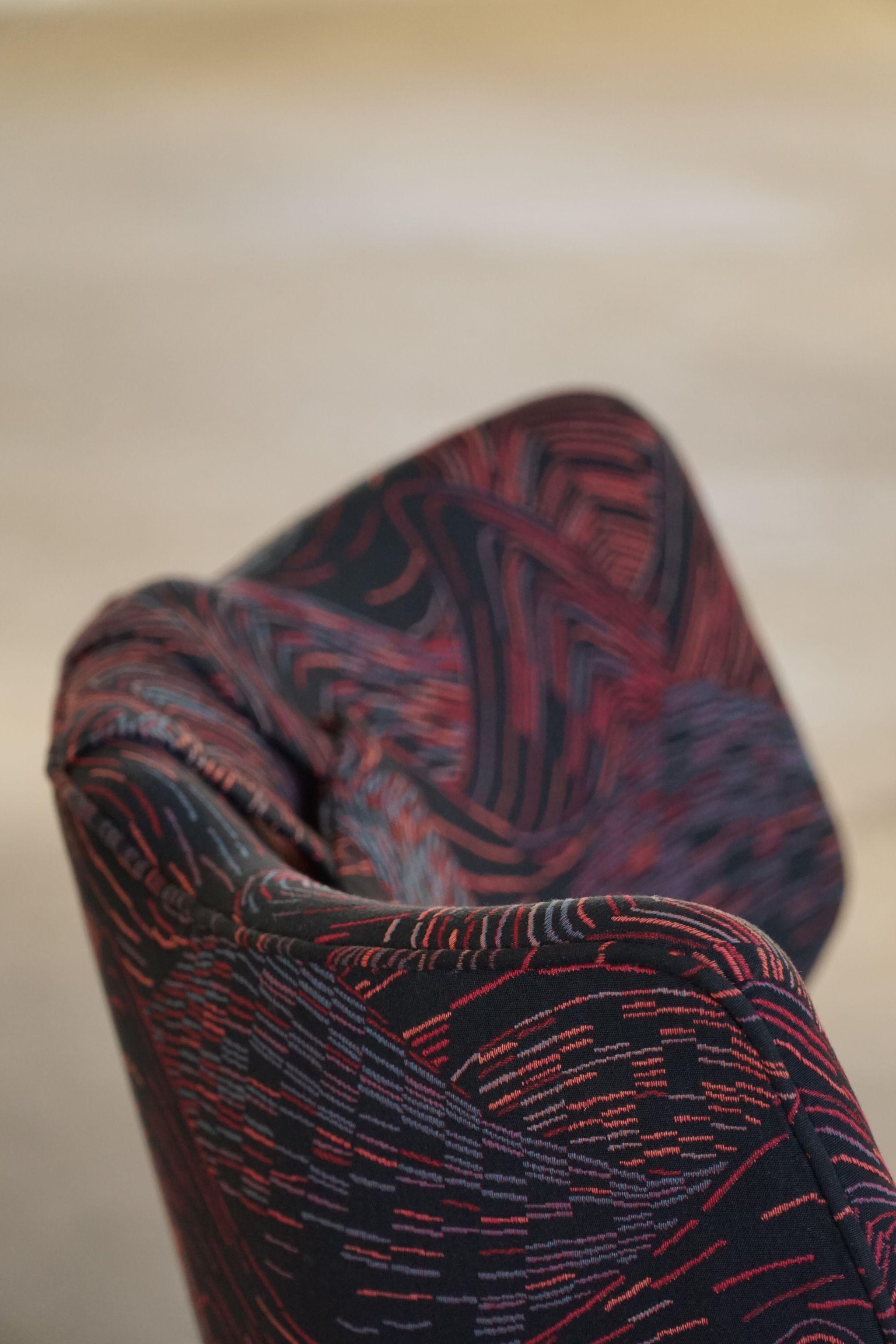 Madsen & Schubell, Silla y taburete Wingback en madera de teca, retapizados, años 50 en venta 10