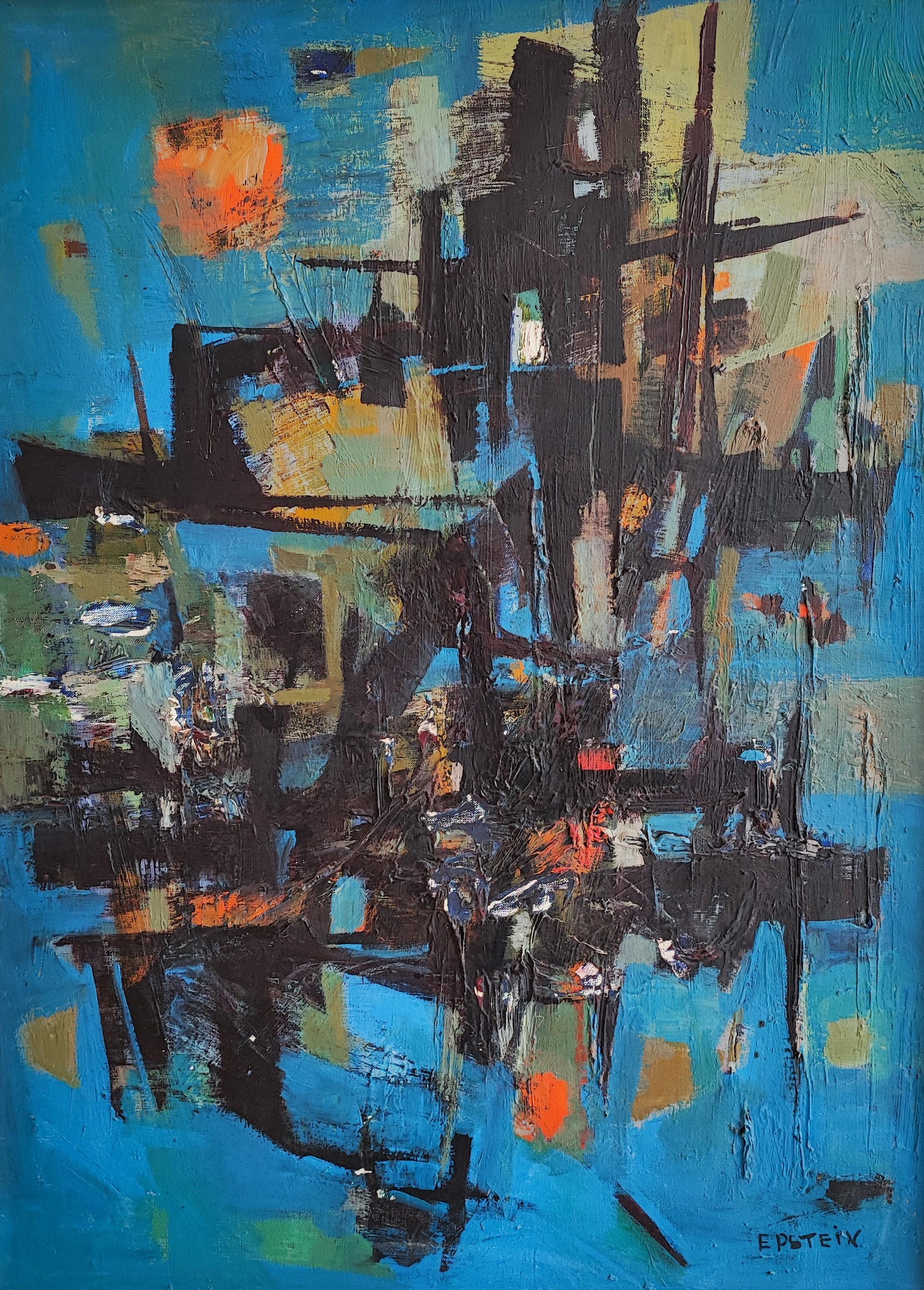 Mady Epstein Abstract Painting – Abstrakte Zusammensetzung