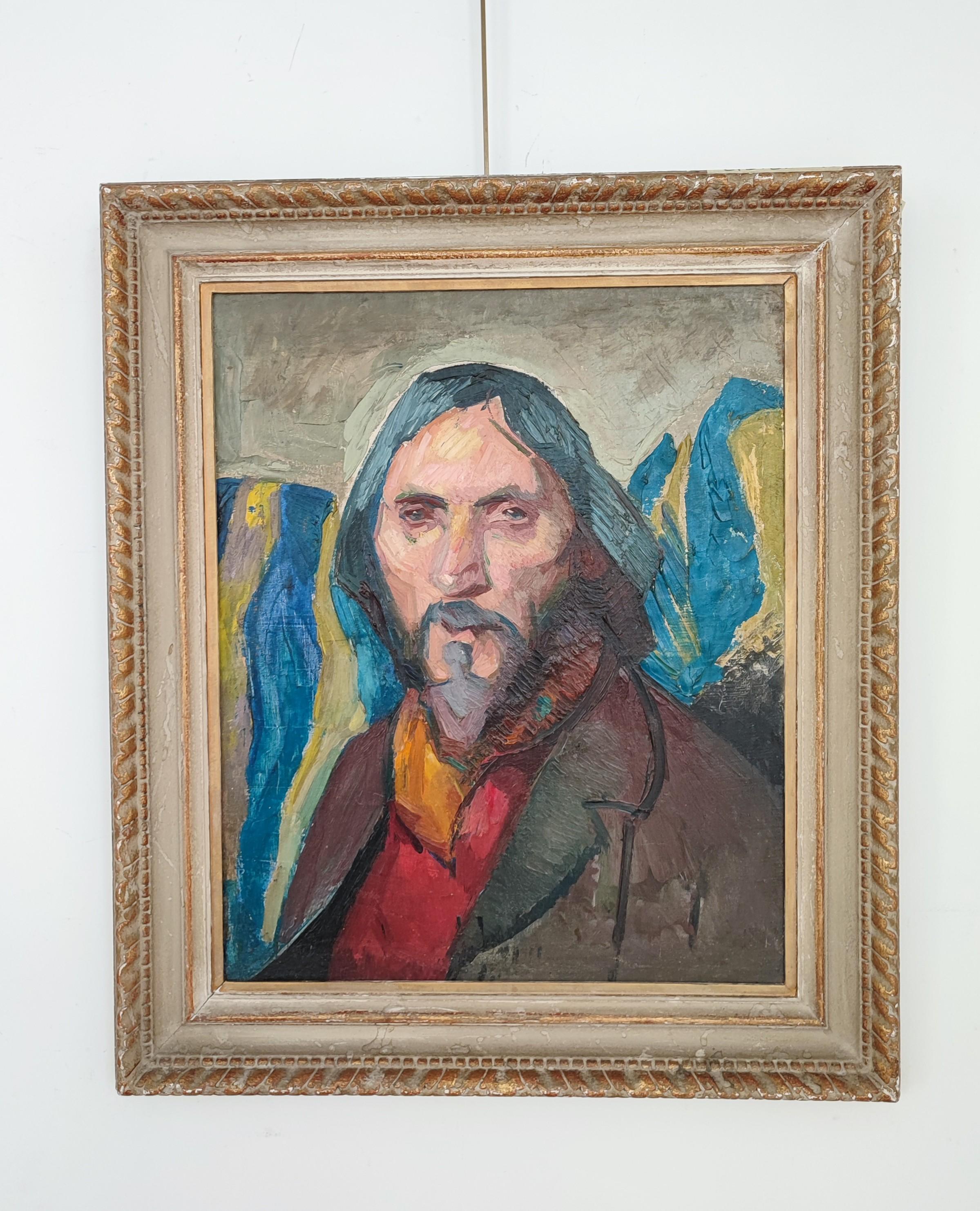 Portrait of Russian poet Ivanov - Painting by Mady Epstein