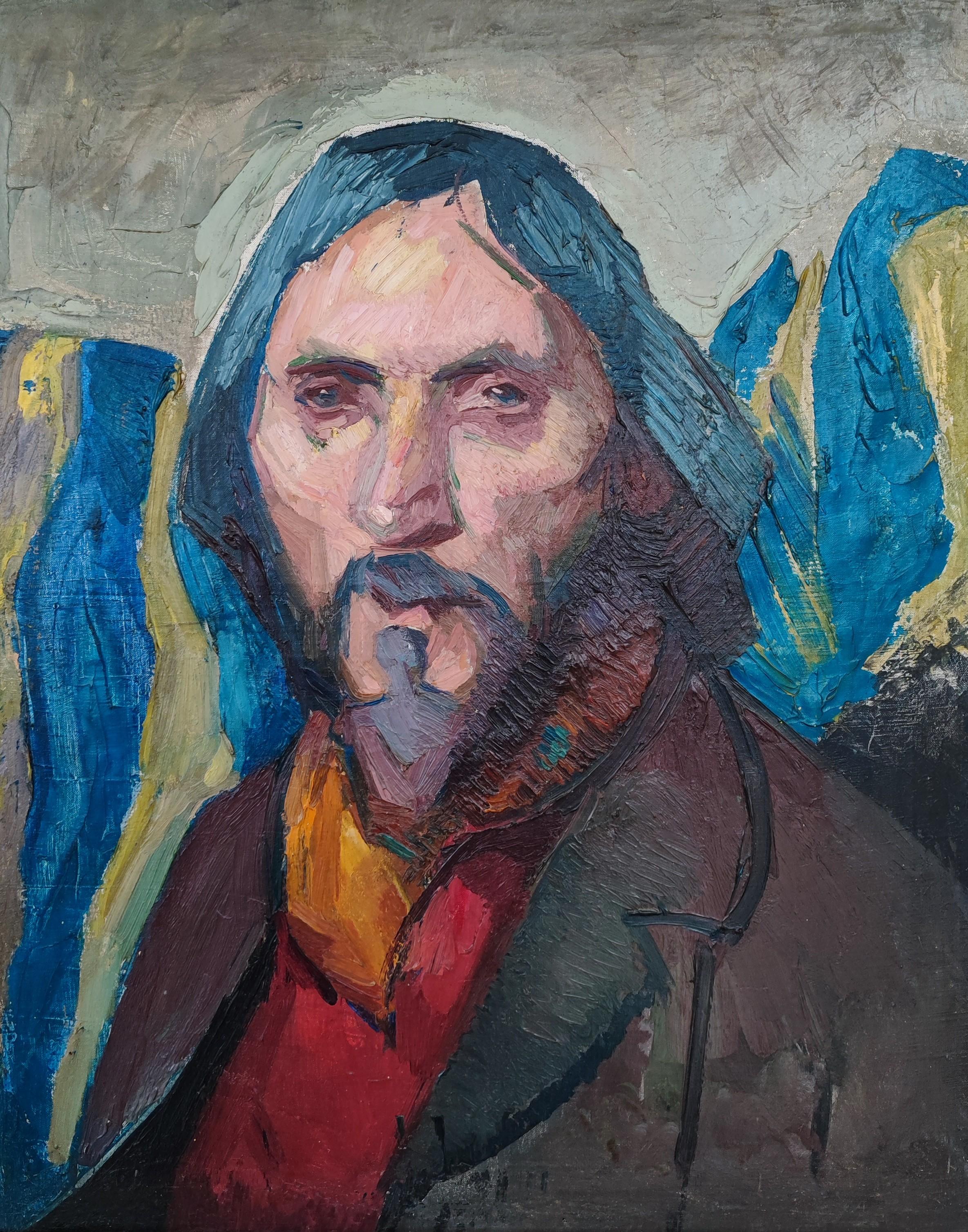 Mady Epstein Portrait Painting - Portrait of Russian poet Ivanov