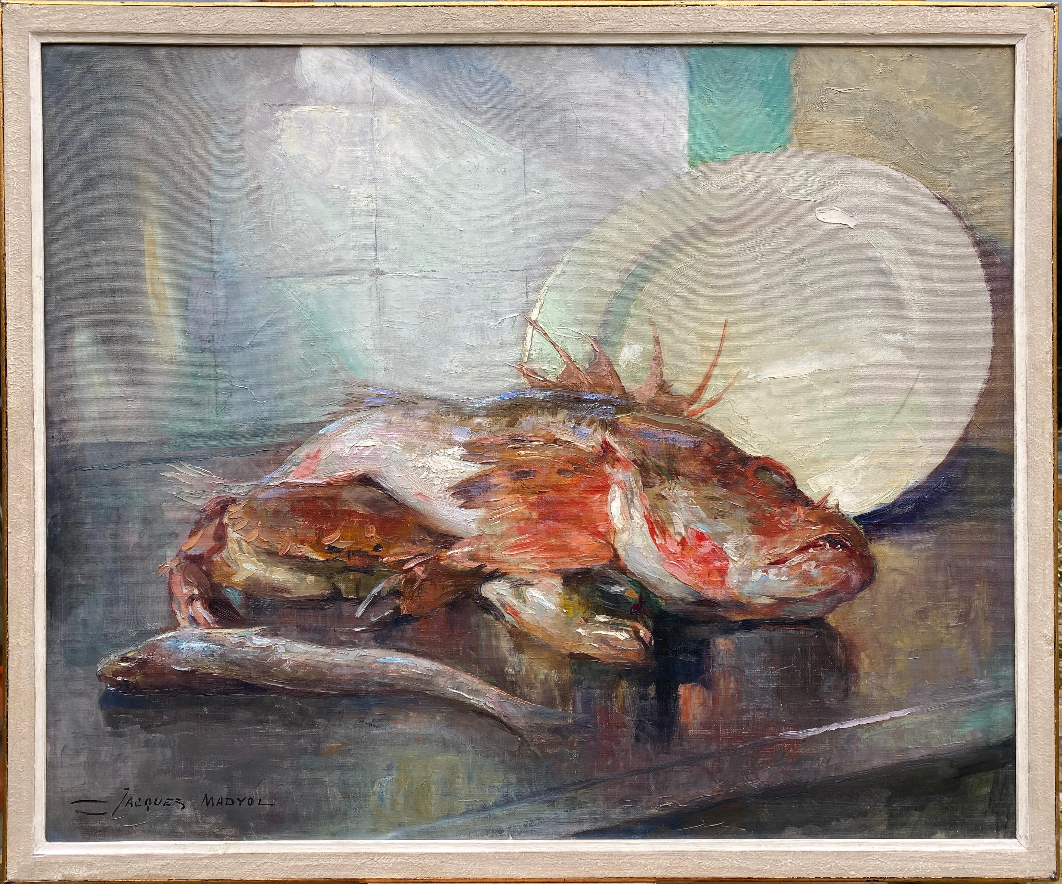 Figurative Painting Madyol Jacques - Un poisson-scorpion, Jacques Madyol, Bruxelles 1871 - 1950, Peintre belge
