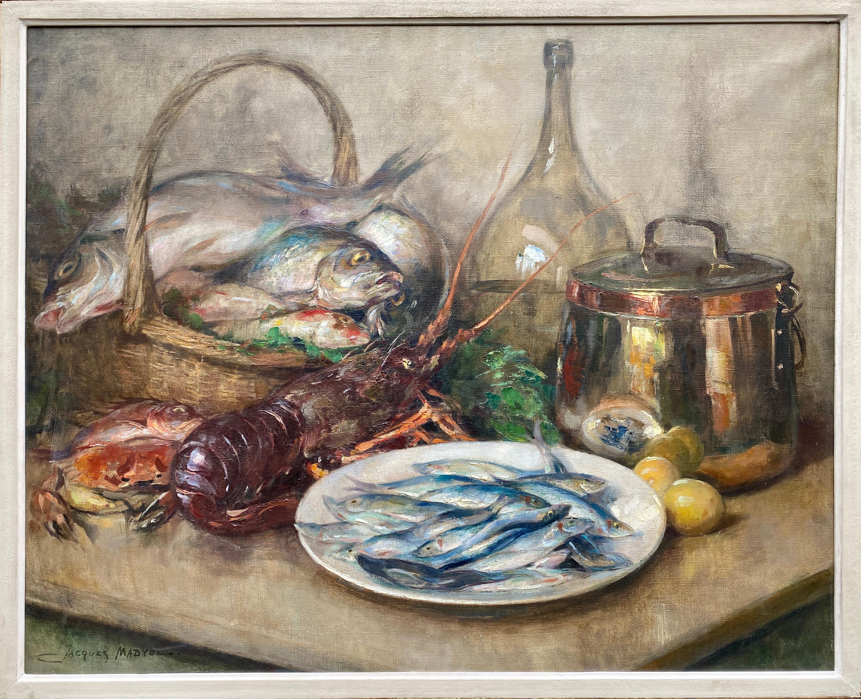 Nature morte avec des fruits de mer méditerranéens, Jacques Madyol, Bruxelles 1871 - 1950