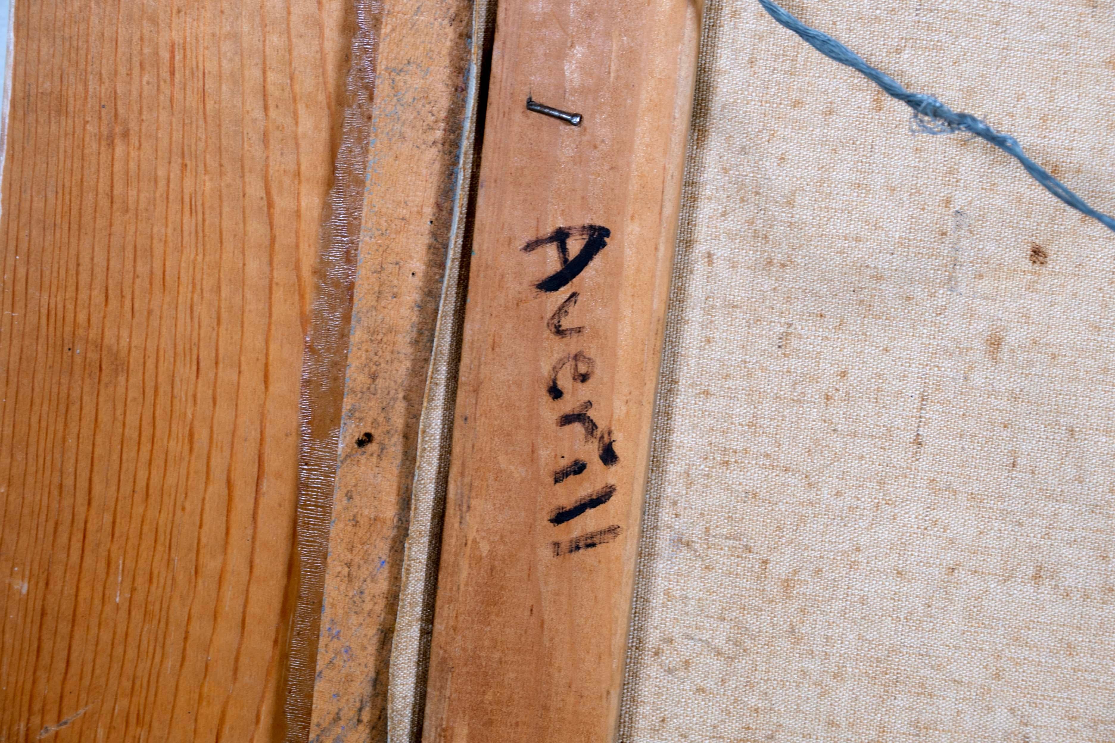 A.I.C. Averill La lettera firmata Pittura ad olio modernista su tela con cornice 1952 6