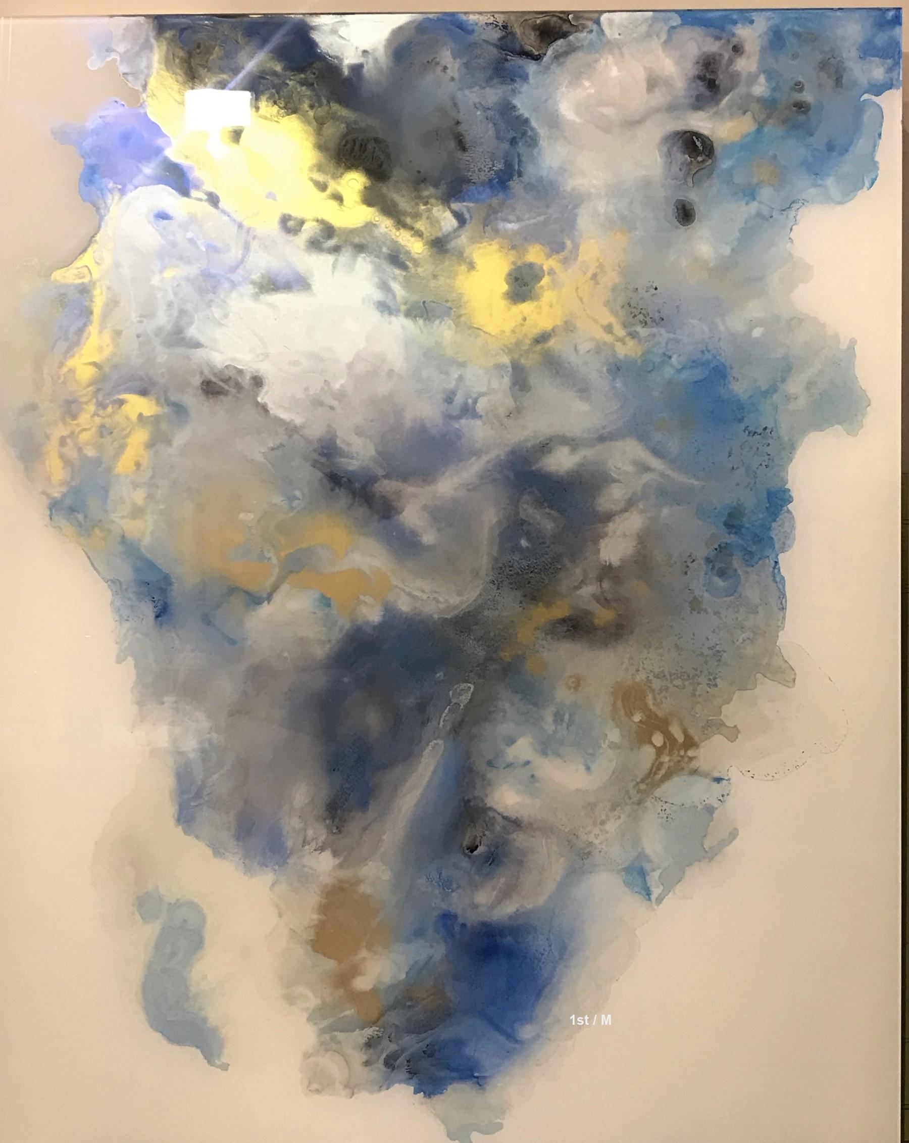 Abstract Painting de MAE Curates - 48x60 pulg. Arte abstracto contemporáneo sobre cristal de seguridad