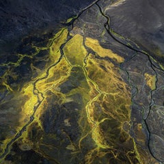 40x40in. Fotografía Aérea Tierra, Tierra, Mar - Islandia, LF 2, impresión sin enmarcar