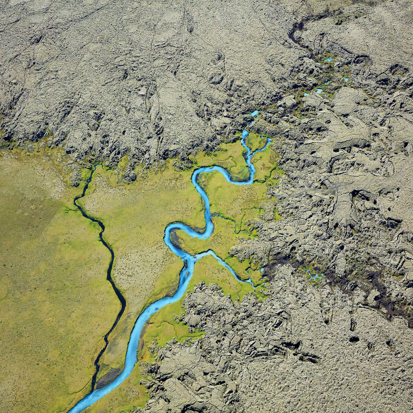 40x40in. Aerial Photography Earth, Land, Sea  -  Iceland, LF 2,  unframed print For Sale 1