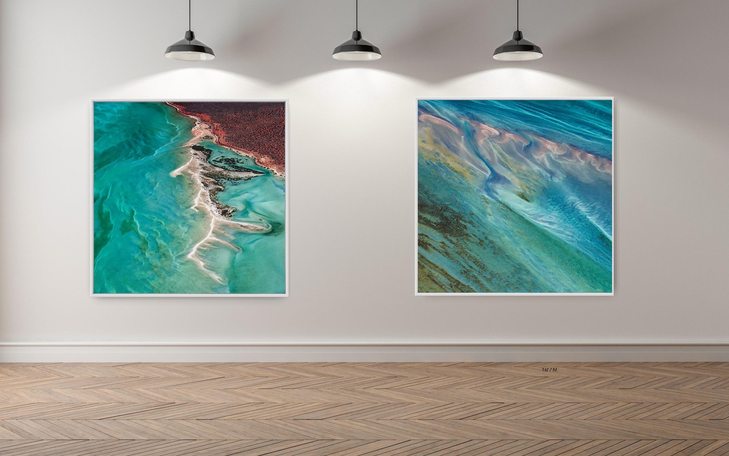 40x40in. Luftaufnahme von Erde, Land, Meer und Meer –  Sea F11, ungerahmter Druck (Zeitgenössisch), Photograph, von MAE Curates