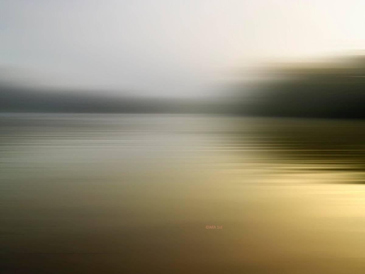MAE Curates Color Photograph - Abstract River Landscape - 50x67 in. Print backmounted on Dibond