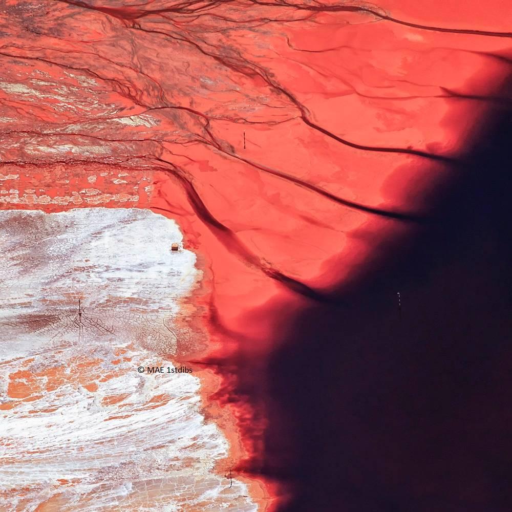 50x50in. Aerial Photography of Earth, Land, Sea - BT 013  - Orange Landscape Photograph by MAE Curates