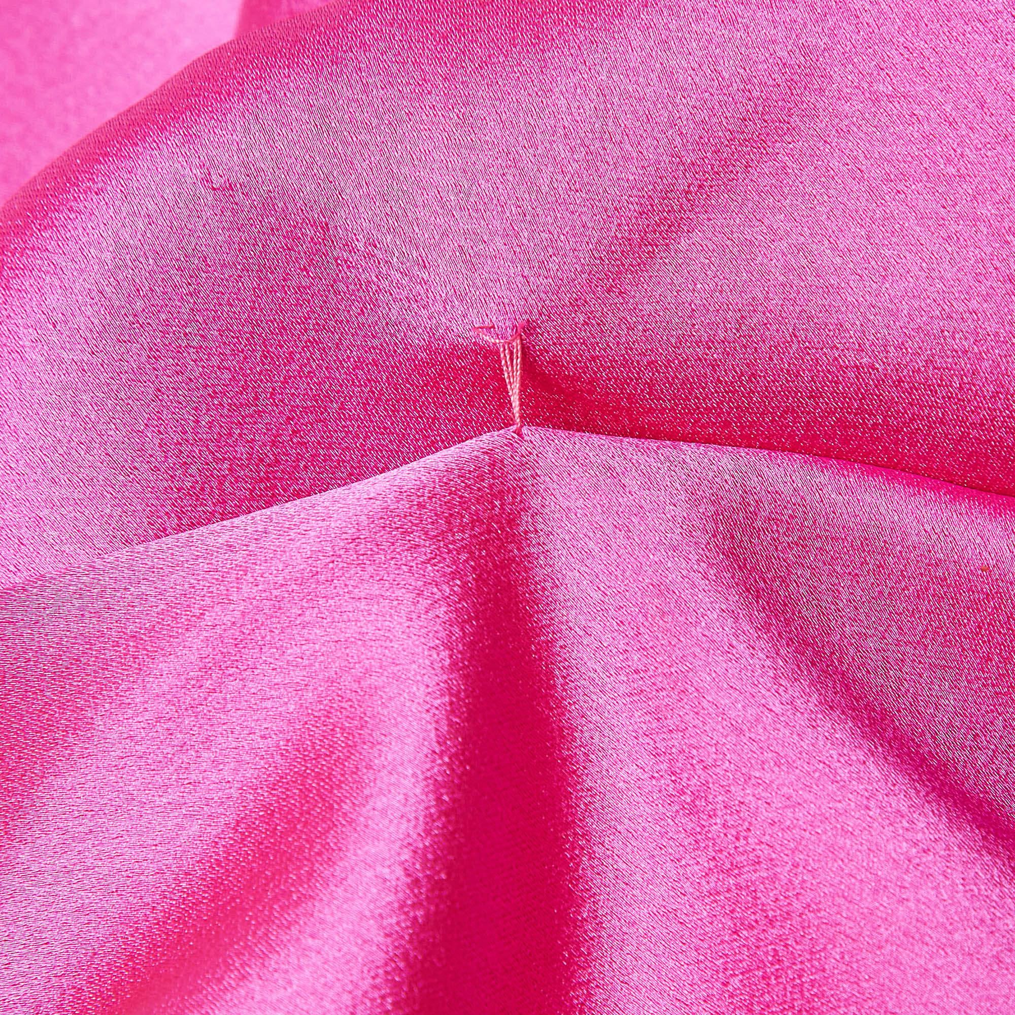 M.A.E Rosa Satin und Chiffon gerafftes Generationskleid mit Cape S Damen im Angebot