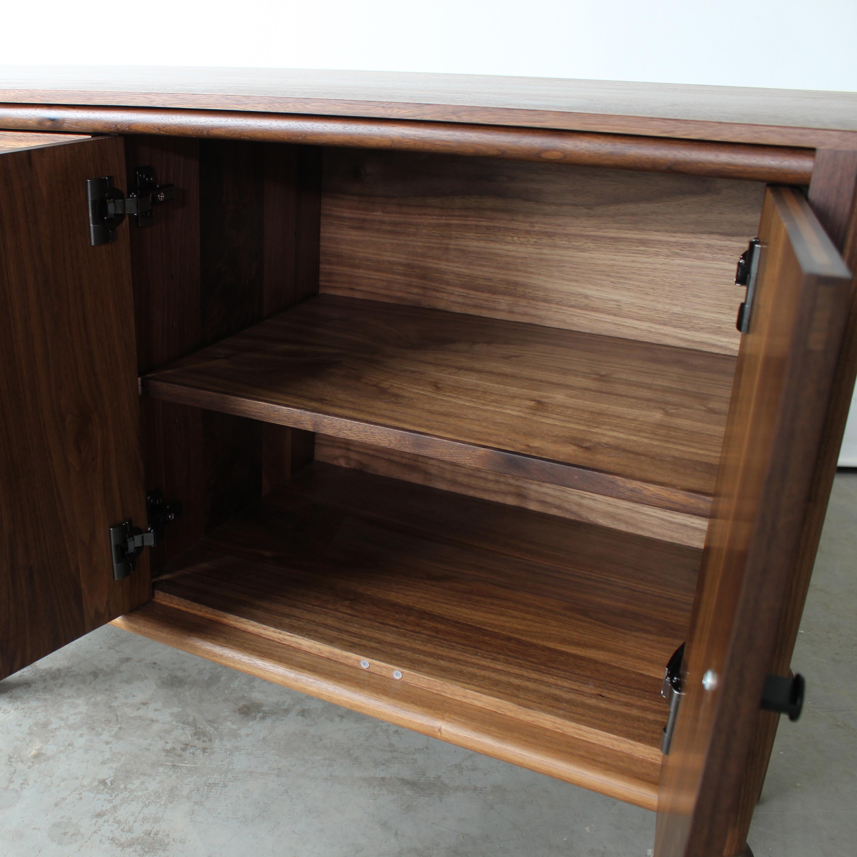 Mae Solid Walnut Credenza, Console, Sideboard by Crump and Kwash In New Condition For Sale In Baltimore City, MD