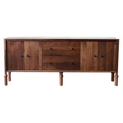 Mae Solid Walnut Credenza, Console, Sideboard by Crump and Kwash